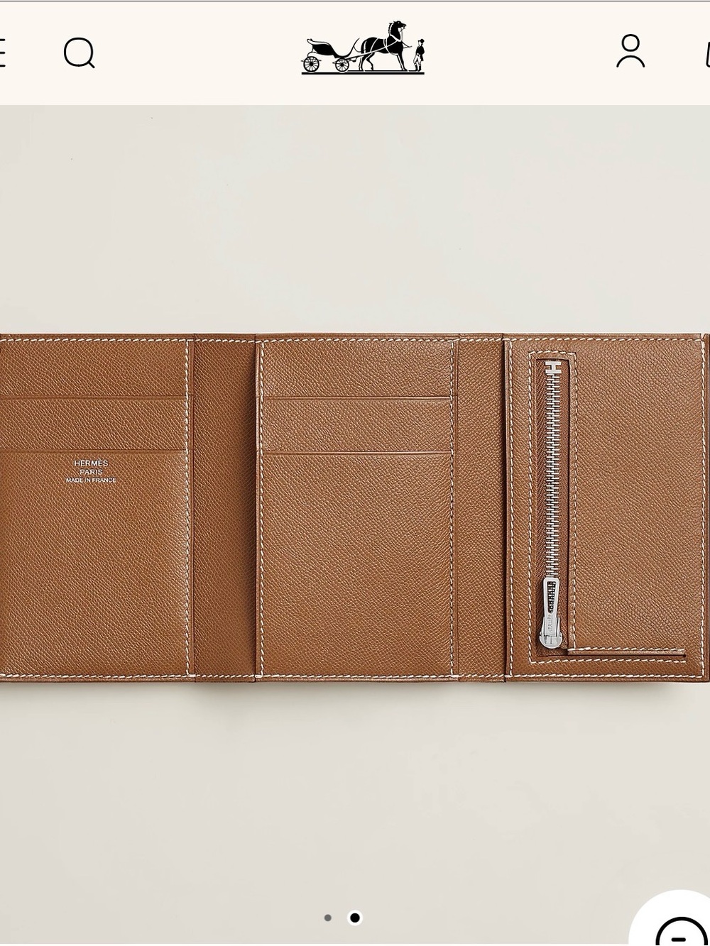NWT Hermès Bearn Tri-fold in Brown Madame Leather with Gold Hardware - Picture 9 of 9